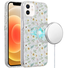 For iPhone 12/12 Pro Case Dual Layer IMD Design Magnetic Circle + Tempered Glass