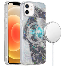 For iPhone 12/12 Pro Case Dual Layer IMD Design Magnetic Circle + Tempered Glass