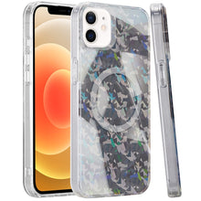 For iPhone 12/12 Pro Case Dual Layer IMD Design Magnetic Circle + Tempered Glass