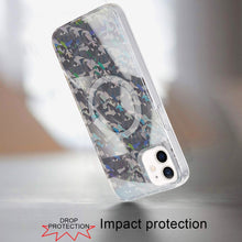 For iPhone 12/12 Pro Case Dual Layer IMD Design Magnetic Circle + Tempered Glass