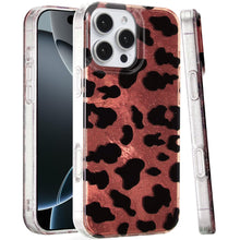 For iPhone 16 PRO MAX Case Glossy In Mold Design Print Glitter + Tempered Glass