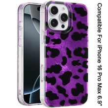 For iPhone 16 PRO MAX Case Glossy In Mold Design Print Glitter + Tempered Glass