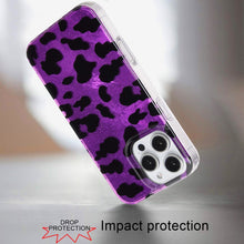 For iPhone 16 PRO MAX Case Glossy In Mold Design Print Glitter + Tempered Glass