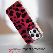 For iPhone 16 PRO MAX Case Glossy In Mold Design Print Glitter + Tempered Glass
