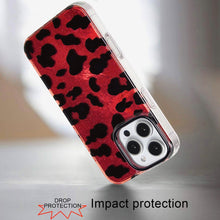 For iPhone 16 PRO MAX Case Glossy In Mold Design Print Glitter + Tempered Glass