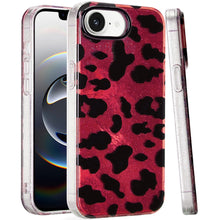 For iPhone 16e Case Glossy In Mold Design Print with Glitter + Tempered Glass