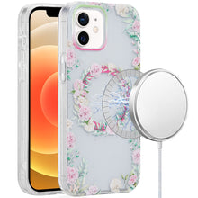 For iPhone 12/12 Pro Case Dual Layer TPU Design Magnetic Circle + Tempered Glass