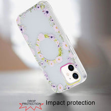 For iPhone 12/12 Pro Case Dual Layer TPU Design Magnetic Circle + Tempered Glass