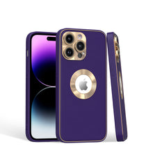 For iPhone 15 Pro Max Case PU Leather Chrome Glass Lens + 2 Screen Protectors