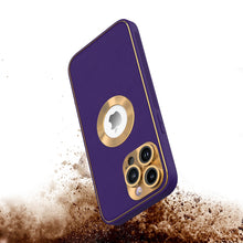 For iPhone 15 Pro Max Case PU Leather Chrome Glass Lens + 2 Screen Protectors