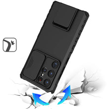 For Samsung S25 Ultra Case Dual Layer Camera Protection Stand + Tempered Glass