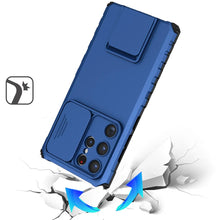 For Samsung S25 Ultra Case Dual Layer Camera Protection Stand + Tempered Glass