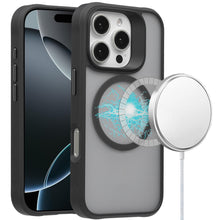 For iPhone 16 Pro 6.3in Case Magnetic Circle Smooth-Touch Cover + Tempered Glass