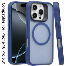 For iPhone 16 Pro 6.3in Case Magnetic Circle Smooth-Touch Cover + Tempered Glass