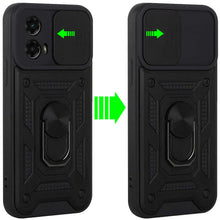 For Moto G Power 5G 2024 Case Lens Cover Magnetic Ring Stand + Tempered Glass