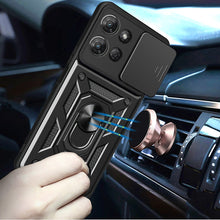 For Moto G Stylus 2025 Case Lens Cover Magnetic Ring Stand + Tempered Glass