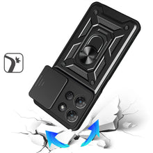 For Moto G Stylus 2025 Case Lens Cover Magnetic Ring Stand + Tempered Glass