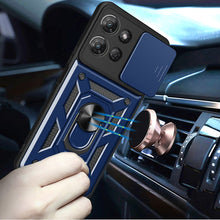 For Moto G Stylus 2025 Case Lens Cover Magnetic Ring Stand + Tempered Glass