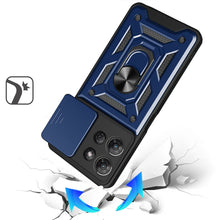 For Moto G Stylus 2025 Case Lens Cover Magnetic Ring Stand + Tempered Glass