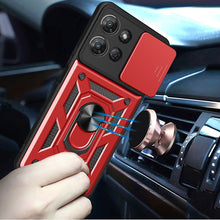 For Moto G Stylus 2025 Case Lens Cover Magnetic Ring Stand + Tempered Glass