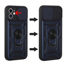 For iPhone 8 Plus/7 Plus Case Camera Lens Cover with Ring Stand + Tempered Glass