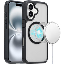 For iPhone 16 Plus 6.7in Case Magnetic Circle Rugged Thick Layer +Tempered Glass