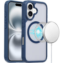 For iPhone 16 Plus 6.7in Case Magnetic Circle Rugged Thick Layer +Tempered Glass