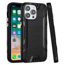For iPhone 15 PLUS Case Exclusive Tough Metallic Hybrid Cover + 2 Tempered Glass