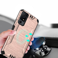 For TCL 40 XL Case Strong Tough Brushed Metallic Design Shockproof Hybrid Cover