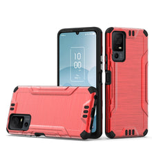 For TCL 40 XL Case Strong Tough Brushed Metallic Design Shockproof Hybrid Cover