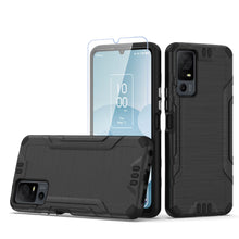 For TCL 40 XL Case + Tempered Glass Tough Brushed Metallic Shockproof Cover