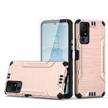 For TCL 40 XL Case + Tempered Glass Tough Brushed Metallic Shockproof Cover