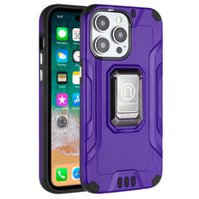 For iPhone 15 Case Metallic Cover Metal Magnetic Stand Cover + 3 Tempered Glass