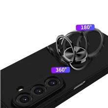 For Samsung Z Fold7 Case Rubberized Matte Metal RingStand Hybrid +Tempered Glass