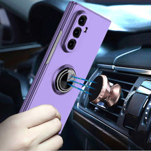 For Samsung Z Fold7 Case Rubberized Matte Metal RingStand Hybrid +Tempered Glass