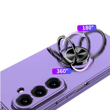 For Samsung Z Fold7 Case Rubberized Matte Metal RingStand Hybrid +Tempered Glass