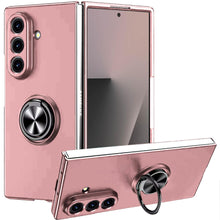 For Samsung Z Fold7 Case Rubberized Matte Metal RingStand Hybrid +Tempered Glass