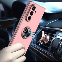 For Samsung Z Fold7 Case Rubberized Matte Metal RingStand Hybrid +Tempered Glass