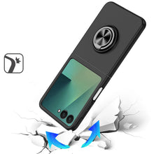 For Samsung Z Flip7 Case Rubberized Matte Metal RingStand Hybrid +Tempered Glass