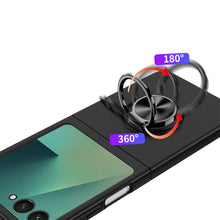 For Samsung Z Flip7 Case Rubberized Matte Metal RingStand Hybrid +Tempered Glass