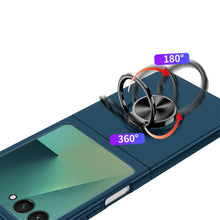 For Samsung Z Flip7 Case Rubberized Matte Metal RingStand Hybrid +Tempered Glass