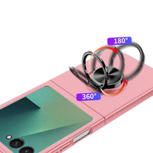 For Samsung Z Flip7 Case Rubberized Matte Metal RingStand Hybrid +Tempered Glass