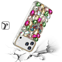 For iPhone 17 Pro Max Case Full Diamond Bling 3D Jewel Ornaments +Tempered Glass