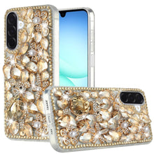 For Samsung A17 5G Case Full Diamond Bling 3D Jewel Ornaments + Tempered Glass