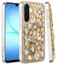 For Samsung A17 5G Case Full Diamond Bling 3D Jewel Ornaments + Tempered Glass