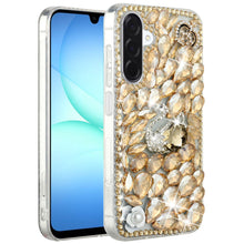 For Samsung A17 5G Case Full Diamond Bling 3D Jewel Ornaments + Tempered Glass