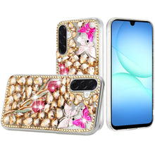 For Samsung A17 5G Case Full Diamond Bling 3D Jewel Ornaments + Tempered Glass