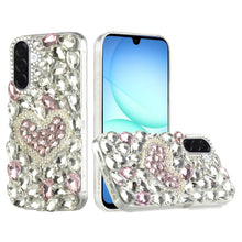 For Samsung A17 5G Case Full Diamond Bling 3D Jewel Ornaments + Tempered Glass