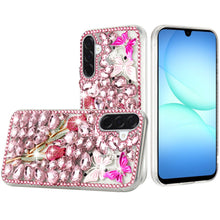 For Samsung A17 5G Case Full Diamond Bling 3D Jewel Ornaments + Tempered Glass