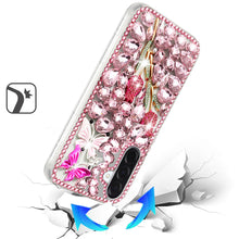 For Samsung A17 5G Case Full Diamond Bling 3D Jewel Ornaments + Tempered Glass
